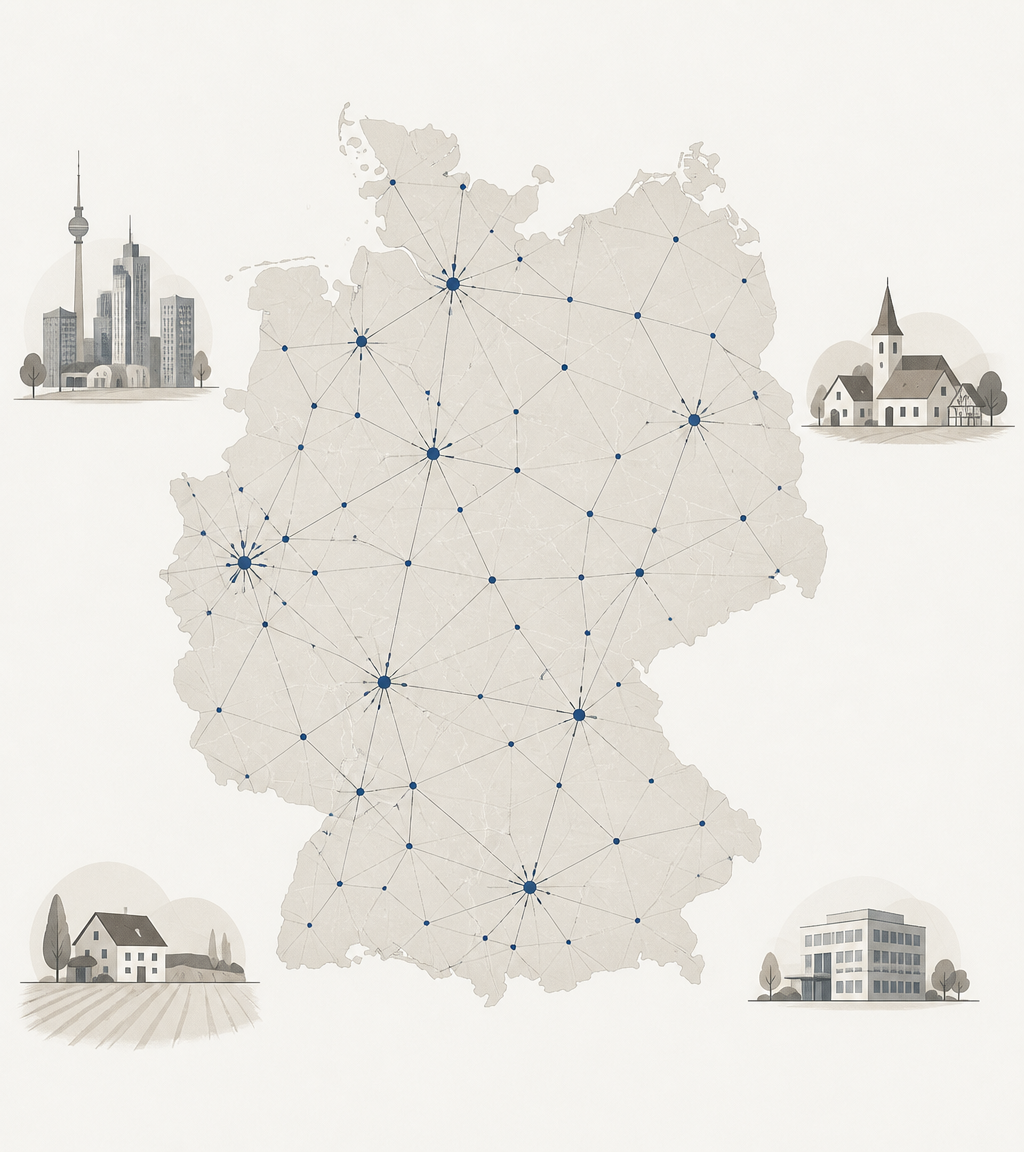 Deutschlandkarte mit Rekrutierungsstandorten